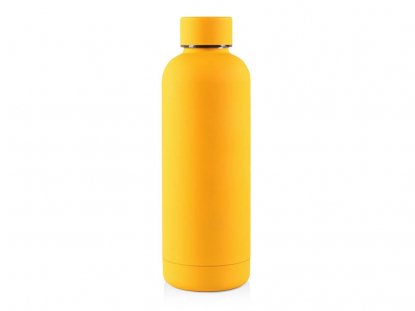 Вакуумная термобутылка ODIN, soft-touch, желтая