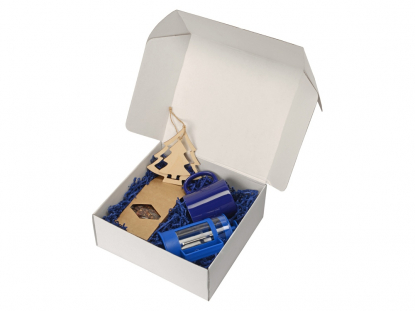 Подарочный набор с чаем, кружкой и френч-прессом Чаепитие, синий, в коробке