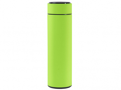 Термос MARK LED, soft touch, светло-зеленый