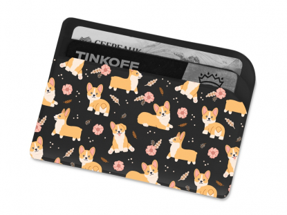 Картхолдер для 3-х карт с полноцветной печатью, софт-тач