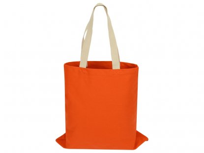 Сумка для шопинга Steady хлопковая с парусиновыми ручками, 260 г/м2, оранжевая