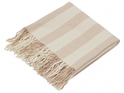 Плед Reglet из хлопка с бахромой, бежевый