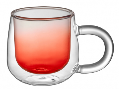 Кружка с двойными стенками и градиентом Fog, красная