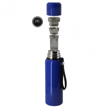 Термос S-travel New с датчиком температуры, синий