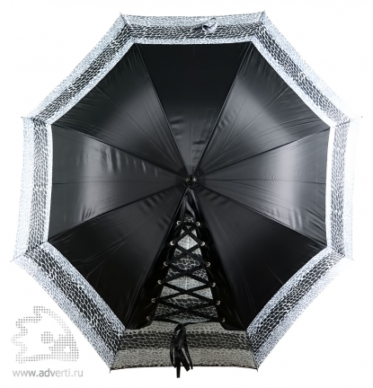 Зонт-трость Канкан со шнуровкой, полуавтомат, дизайн купола