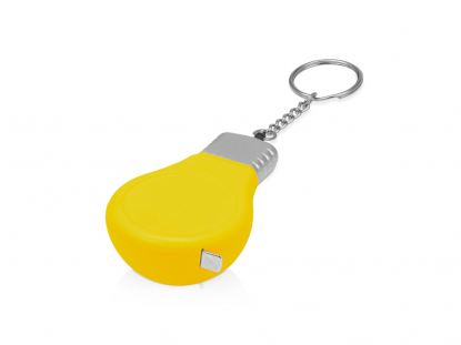 Брелок-рулетка для ключей Лампочка, 1м, желтая, обратная сторона