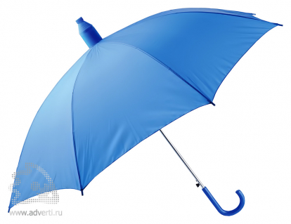Зонт-трость в телескопическом футляре, полуавтомат, синий