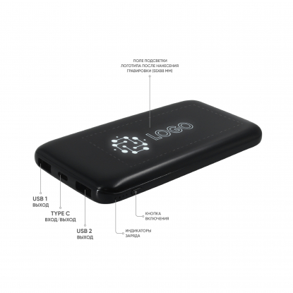 Внешний аккумулятор с подсветкой Bplanner Power 4 ST, 8000 mAh, белый
