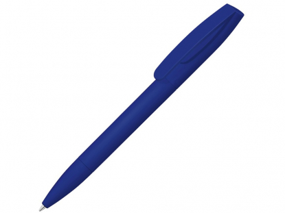 Ручка шариковая пластиковая Coral Gum , soft-touch, темно-синяя