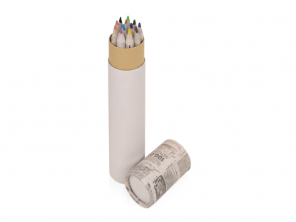 Набор цветных карандашей из "газетной бумаги" в тубе News