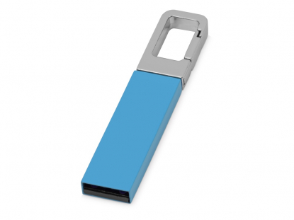 USB-флешка на 16 Гб Hook с карабином, голубая