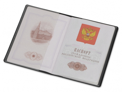 Обложка для паспорта Favor, черная, пример использования