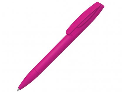 Ручка шариковая пластиковая Coral Gum , soft-touch, розовая