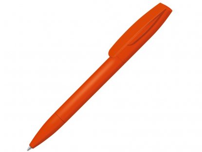 Ручка шариковая пластиковая Coral Gum , soft-touch, оранжевая