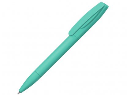 Ручка шариковая пластиковая Coral Gum , soft-touch, бирюзовая