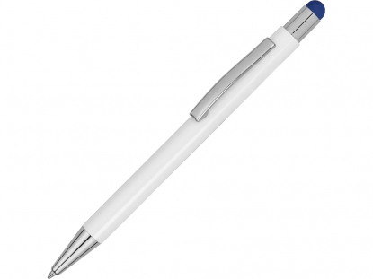 Ручка металлическая шариковая Flowery со стилусом, синяя
