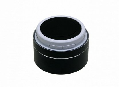 Колонка SPM-01 металлический корпус круглая форма, черная, с обратной стороны