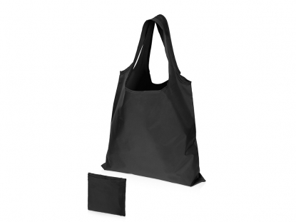 Складная сумка Reviver из переработанного пластика, черная, общий вид
