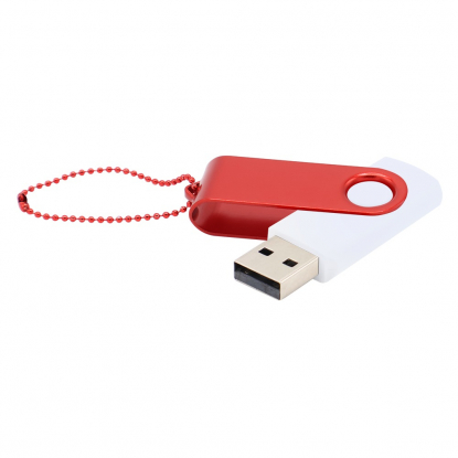 Флешка Designer To Go 2.0 USB, 16Gb, белая с красным