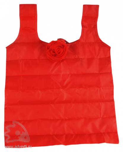 Складная сумка для шопинга в чехле в виде цветка розы, красная