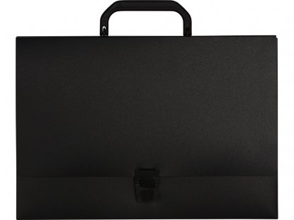 Папка-портфель А4, черный, вид спереди