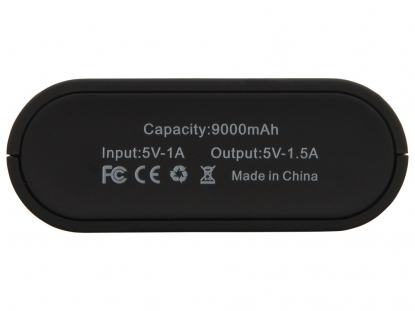 Портативное зарядное устройство Lantern, 9000 mAh, чёрное, данные