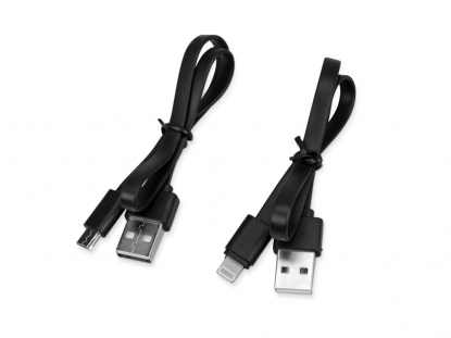 Портативное зарядное устройство Lantern, 9000 mAh, чёрное, кабели