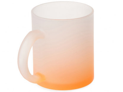 Стеклянная матовая кружка с градиентом для сублимации Омбре, оранжевая
