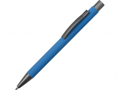 Ручка металлическая soft touch шариковая Tender, голубая
