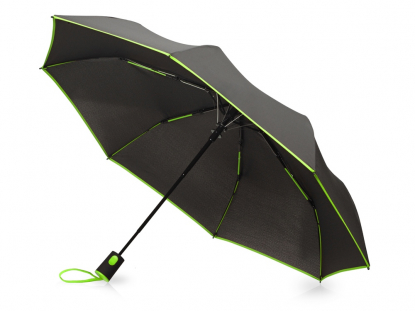 Зонт складной Motley с цветнами спицами, зеленый