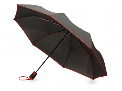 Зонт складной Motley с цветнами спицами, красный