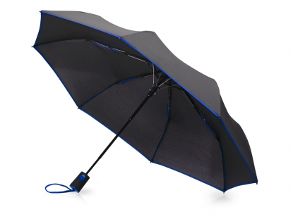 Зонт складной Motley с цветнами спицами, синий