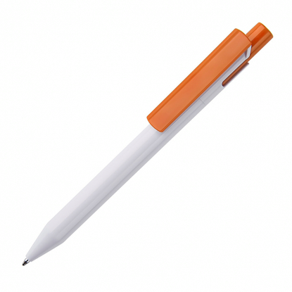 Ручка шариковая Zen, белая с оранжевым