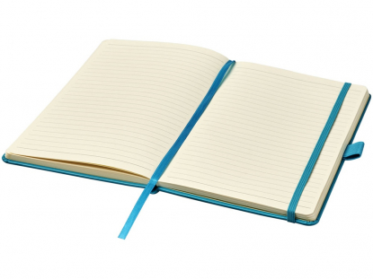 Записная книжка А5 Nova, голубая, резинка, лента-закладка, петля для ручки