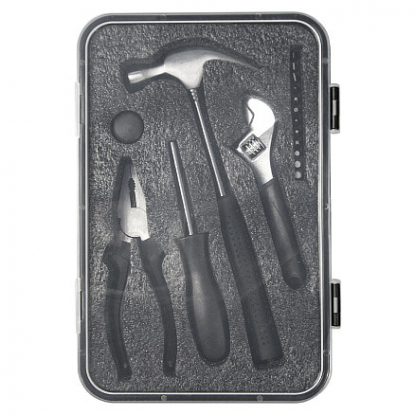 Набор инструментов Tools Baltimore черный 6 в 1 в пластиковом футляре