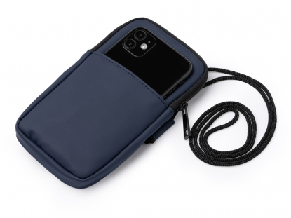 Сумка для мобильного телефона SEUL из экокожи, темно-синяя