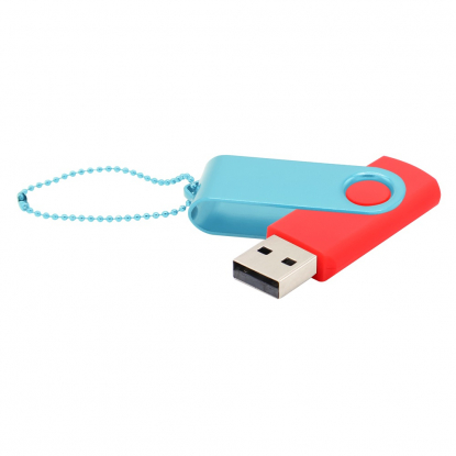 Флешка Designer To Go 2.0 USB 16Gb, красная с бирюзовым