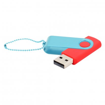 Флешка Designer To Go 2.0 USB 16Gb, красная с бирюзовым