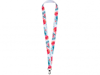 Ланъярд под сублимацию с карабином, 2 см, черный