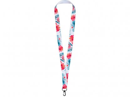 Ланъярд под сублимацию с карабином, 2 см, черный