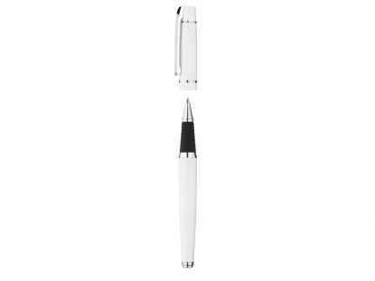 Ручка металлическая роллер Vip R, белая, общий вид
