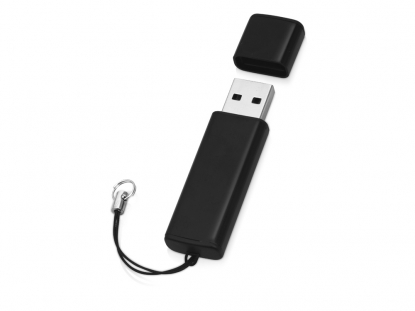 USB-флешка на 16 Гб Borgir с колпачком, черная, открытая