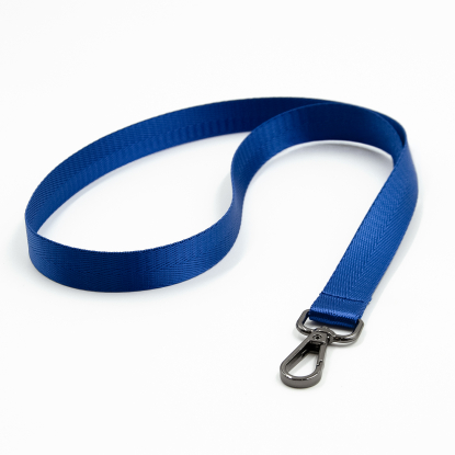 Лента для бейджа Flat, с карабином, синяя