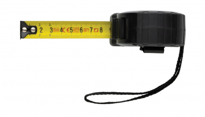 Рулетка из переработанного пластика RCS с кнопкой блокировки, 5м/19 мм, черная
