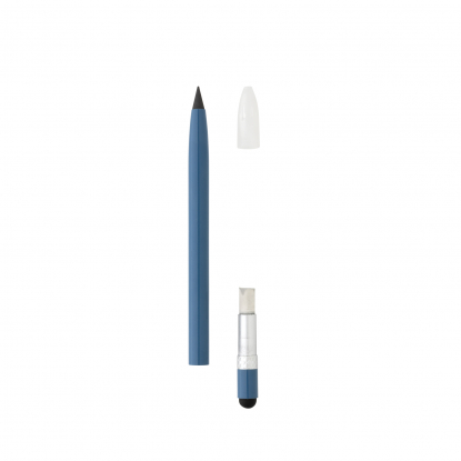Алюминиевый вечный карандаш с ластиком, синий