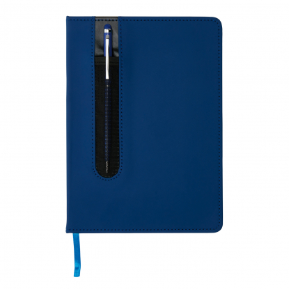 Блокнот для записей Deluxe формата A5 и ручка-стилус, темно-синий