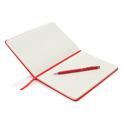 Блокнот для записей Deluxe формата A5 и ручка-стилус, красный