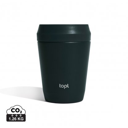 Термостакан Topl из переработанной стали с крышкой 360°, серый