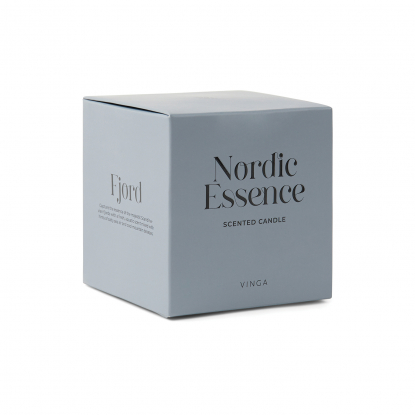 Большая ароматическая свеча VINGA Nordic Essence в стекле, синяя