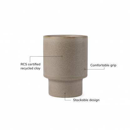 Стакан VINGA Nagano pure из глины RCS, бежевый